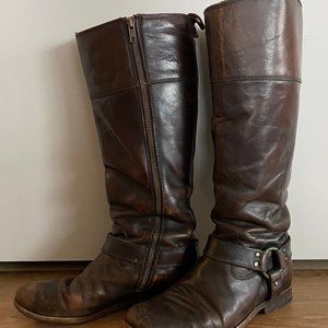 Frye 7.5 Tall Melissa Harness Zip Riding Boots